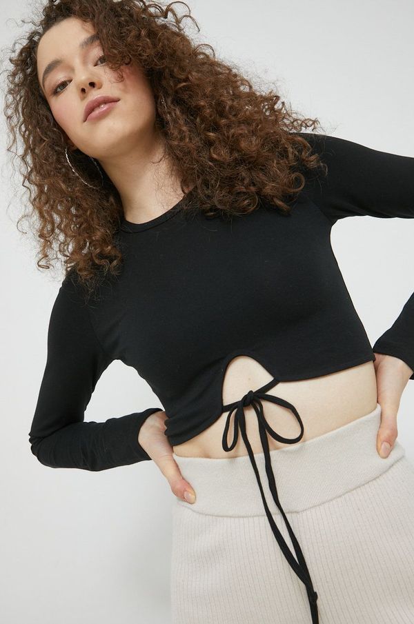 Hollister Co. Majica dugih rukava Hollister Co. za žene, boja: crna