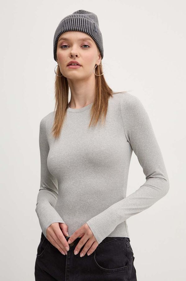 Hollister Co. Majica dugih rukava Hollister Co. za žene, boja: siva, KI339-3621