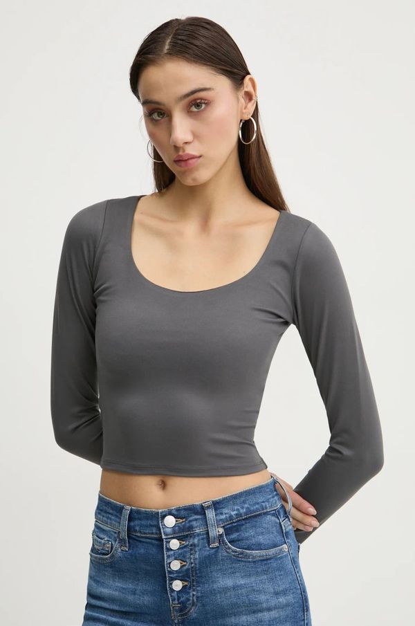 Hollister Co. Majica dugih rukava Hollister Co. za žene, boja: siva, KI339-3628