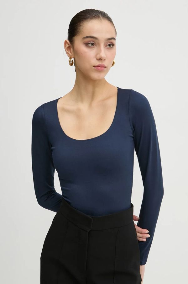 Hollister Co. Majica dugih rukava Hollister Co. za žene, boja: tamno plava, KI339-3628