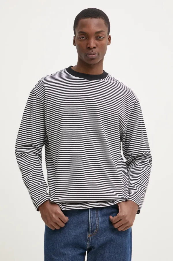 Hugo Blue Majica dugih rukava Hugo Blue za muškarce, boja: crna, s uzorkom, 50531982