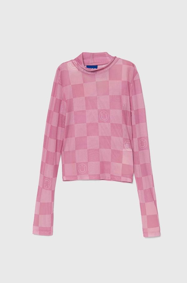 Hugo Blue Majica dugih rukava Hugo Blue za žene, boja: ružičasta, s poludolčevitom, 50517699