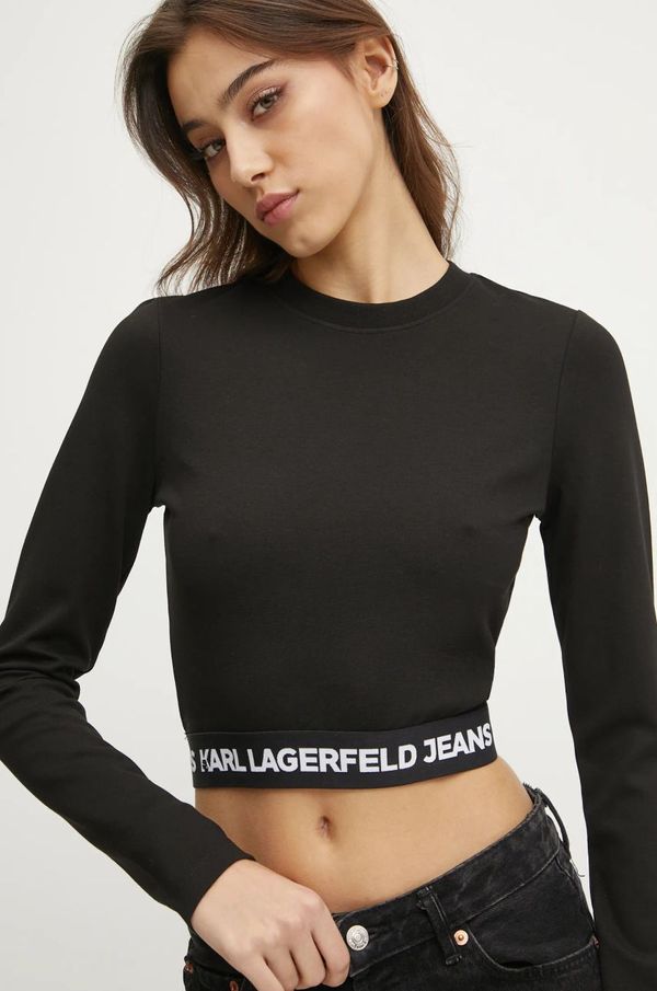 Karl Lagerfeld Jeans Majica dugih rukava Karl Lagerfeld Jeans za žene, boja: crna, A1W17042