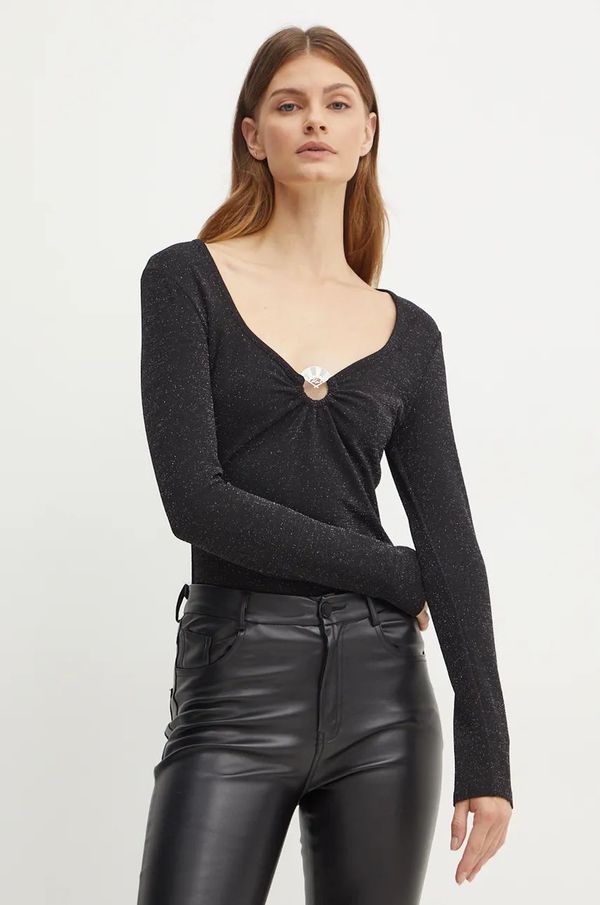 Karl Lagerfeld Majica dugih rukava Karl Lagerfeld za žene, boja: crna, 246W1712