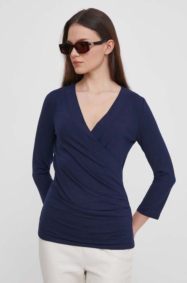 Lauren Ralph Lauren Majica dugih rukava Lauren Ralph Lauren boja: tamno plava, 200824366