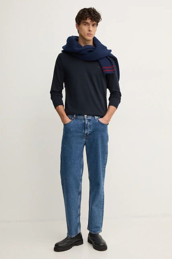 Liu Jo Majica dugih rukava Liu Jo za muškarce, boja: tamno plava, bez uzorka, QXX013 J4818