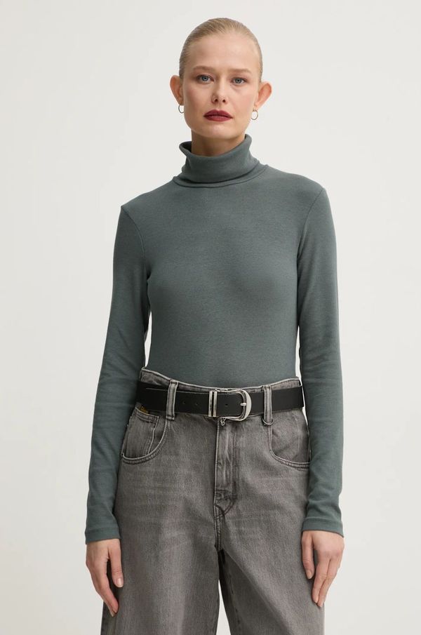 Marc O'Polo Majica dugih rukava Marc O'Polo za žene, boja: siva, s dolčevitom, 410221152521