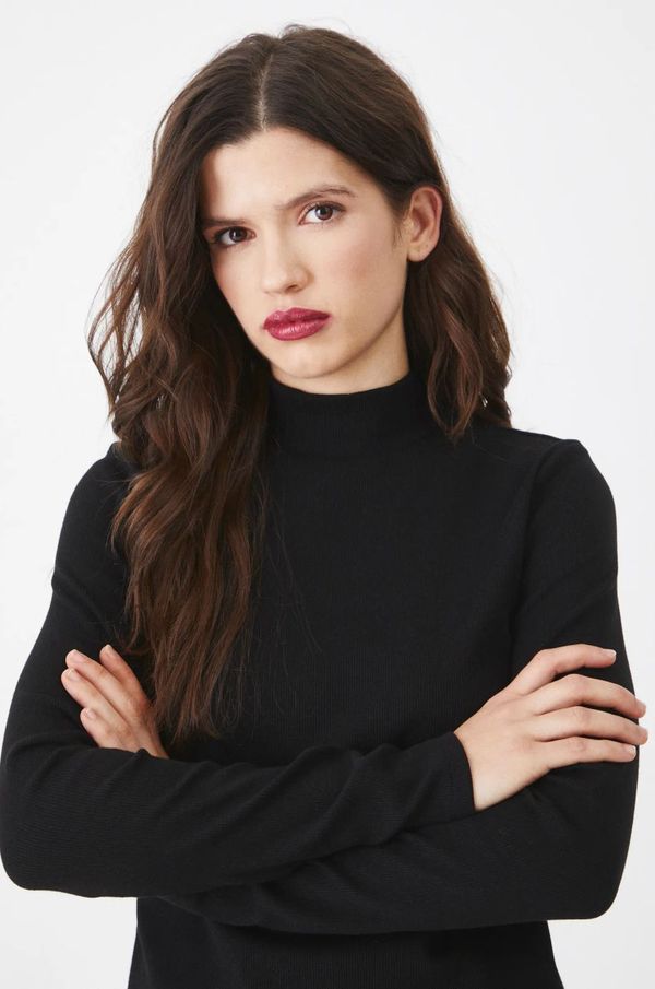 Medicine Majica dugih rukava Medicine za žene, boja: crna, s poludolčevitom