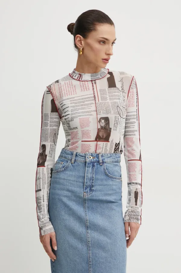 Patrizia Pepe Majica dugih rukava Patrizia Pepe za žene, boja: bijela, s poludolčevitom, 8M1678 J255