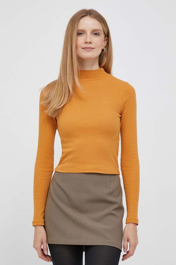 Pepe Jeans Majica dugih rukava Pepe Jeans Winona Perkins za žene, boja: žuta, s poludolčevitom