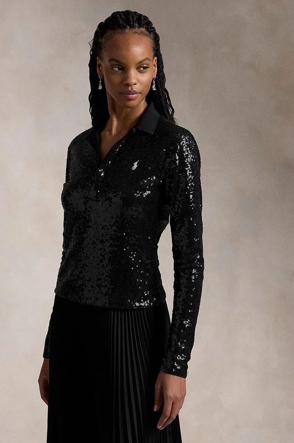 Polo Ralph Lauren Majica dugih rukava Polo Ralph Lauren za žene, boja: crna, 211955429