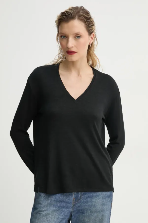 rag & bone Majica dugih rukava Rag & Bone za žene, boja: crna, WCC23FT027PR27