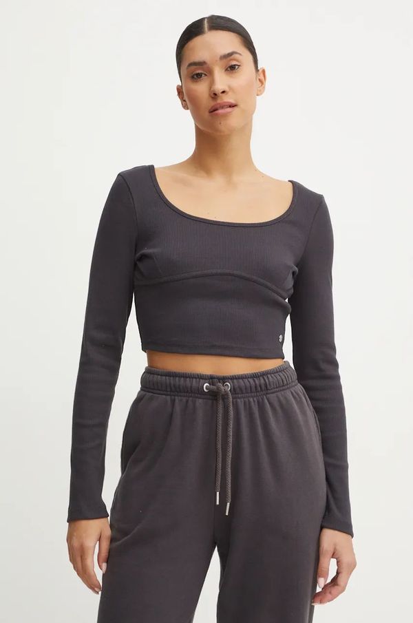 Roxy Majica dugih rukava Roxy Pretty Please za žene, boja: siva, ERJKT04211