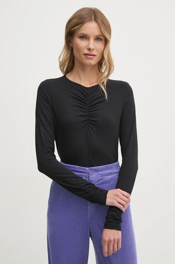 Sisley Majica dugih rukava Sisley za žene, boja: crna, 3903L200S