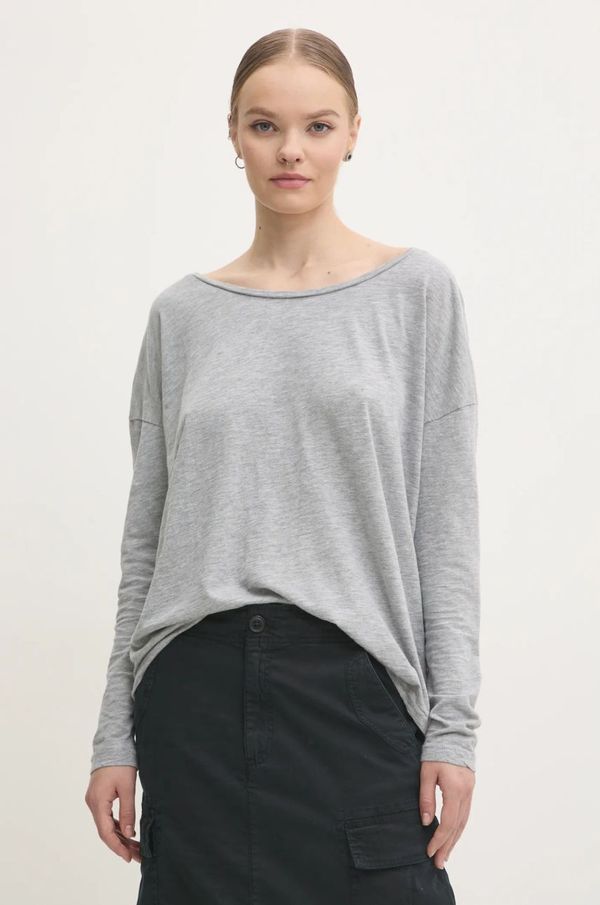 Superdry Majica dugih rukava Superdry za žene, boja: siva, W6011975A-HFZ