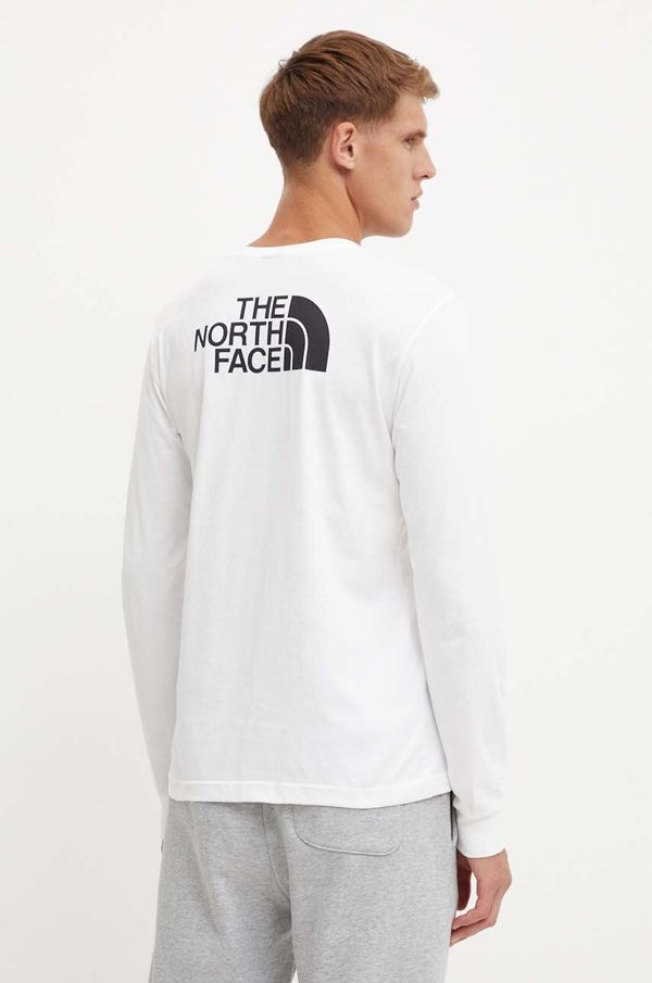 The North Face Majica dugih rukava The North Face L/S Easy Tee za muškarce, boja: bijela, s tiskom, NF0A8A6FFN41