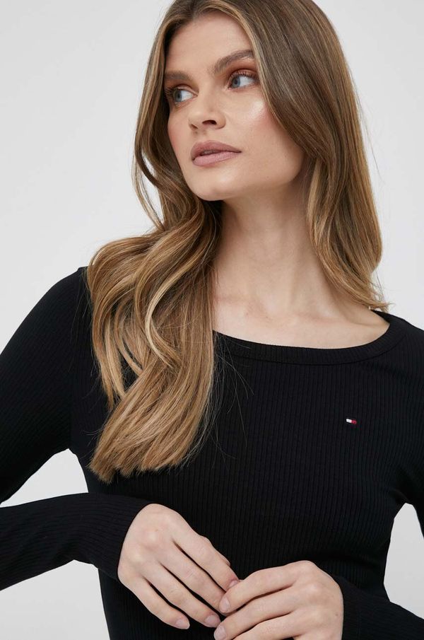 Tommy Hilfiger Majica dugih rukava Tommy Hilfiger za žene, boja: crna, WW0WW38869