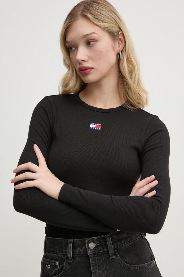 Tommy Jeans Majica dugih rukava Tommy Jeans za žene, boja: crna, DW0DW20178