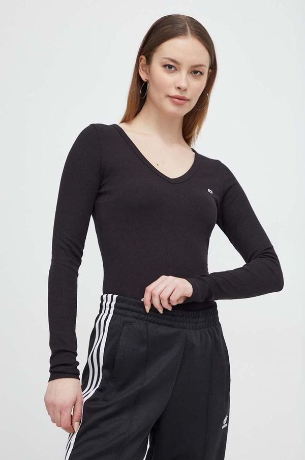Tommy Jeans Majica dugih rukava Tommy Jeans za žene, boja: crna