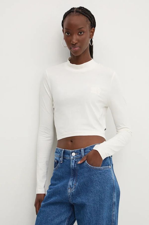 Vans Majica dugih rukava Vans za žene, boja: bež, s poludolčevitom, VN0007EZFS81