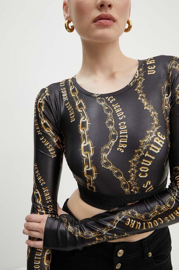 Versace Jeans Couture Majica dugih rukava Versace Jeans Couture za žene, boja: crna, 77HAH218 JS417