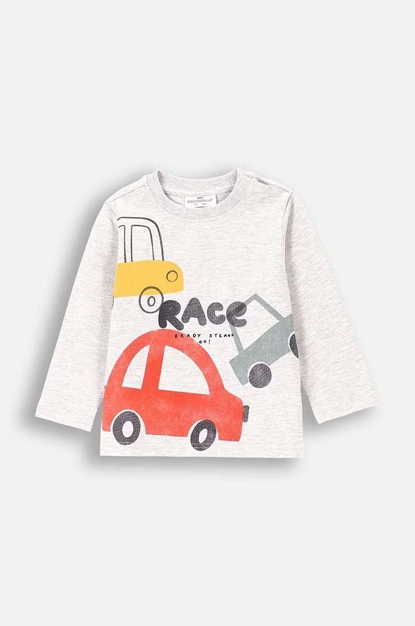 Coccodrillo Majica dugih rukava za bebe Coccodrillo boja: siva, s tiskom, MY WAY BOY NEWBORN