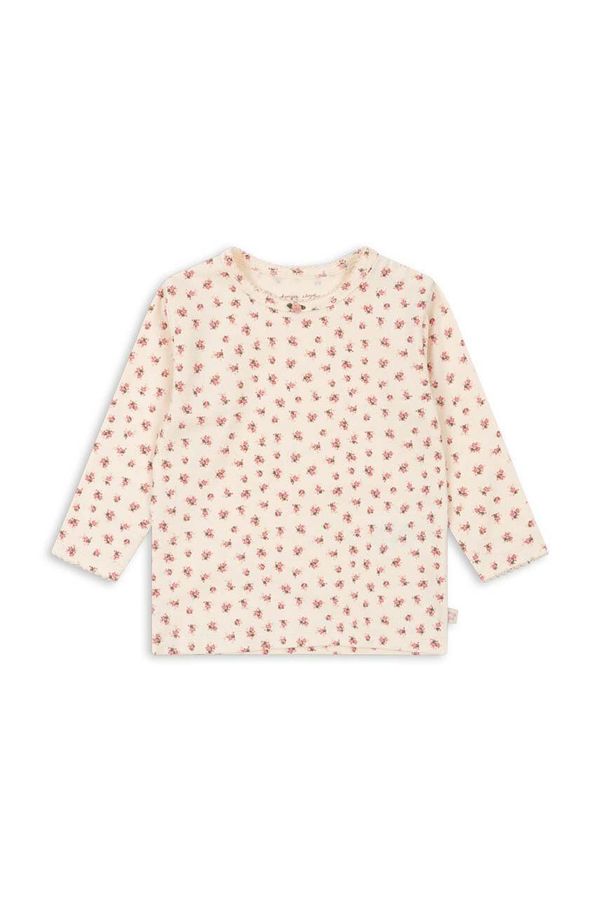 Konges Sløjd Majica dugih rukava za bebe Konges Sløjd BASIC BLOUSE GOTS boja: bež, s uzorkom, KS101412