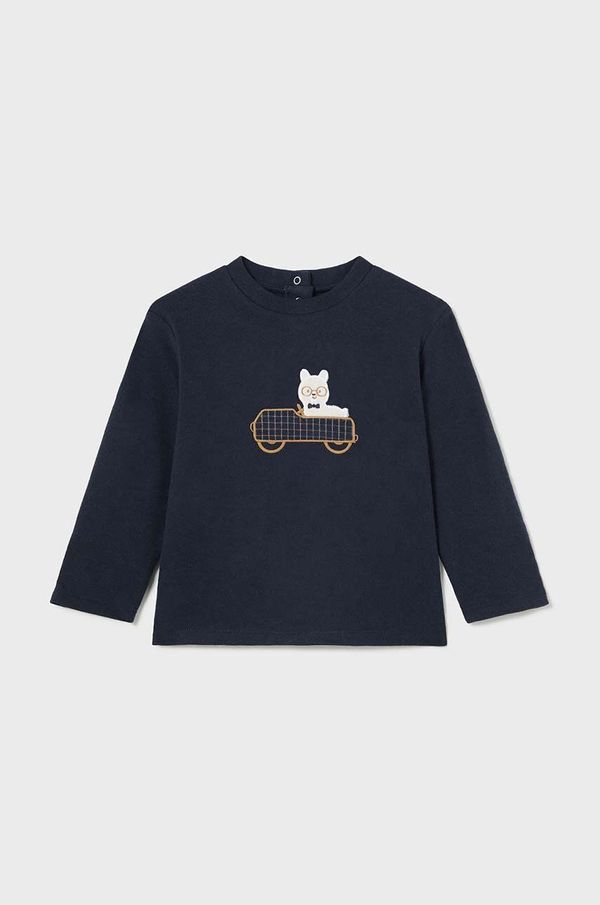 Mayoral Majica dugih rukava za bebe Mayoral boja: tamno plava, s tiskom, 2031