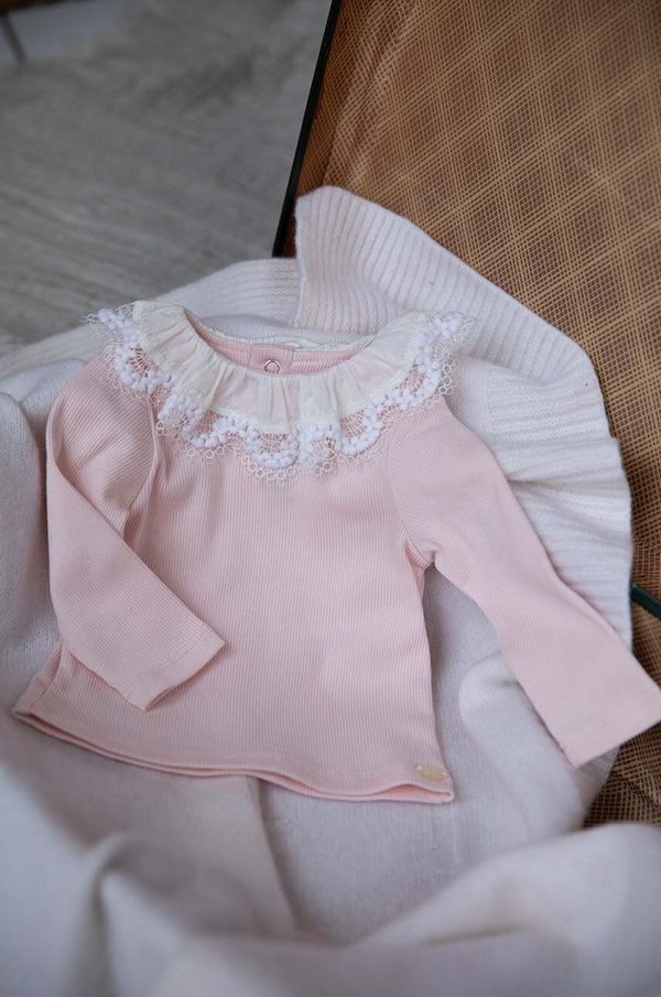 TARTINE ET CHOCOLAT Majica dugih rukava za bebe Tartine et Chocolat boja: ružičasta, s ovratnikom, TZ10061