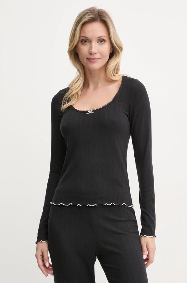 Abercrombie & Fitch Majica dugih rukava za spavanje Abercrombie & Fitch boja: crna, KI146-4045