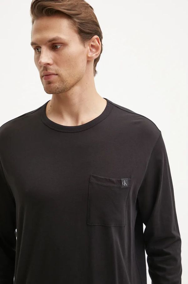 Calvin Klein Underwear Majica dugih rukava za spavanje Calvin Klein Underwear za muškarce, boja: crna, bez uzorka, 000NM2668E