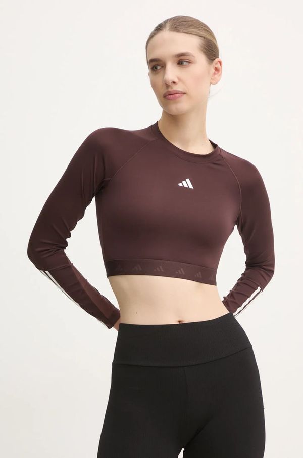 adidas Performance Majica dugih rukava za trening adidas Performance Hyperglam boja: smeđa, IX3247