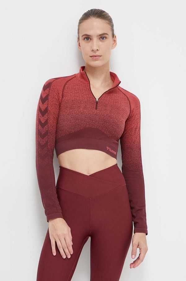 Hummel Majica dugih rukava za trening Hummel Fade boja: crvena, s poludolčevitom