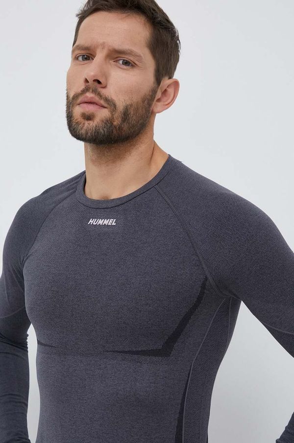 Hummel Majica dugih rukava za trening Hummel Mike boja: siva, s tiskom
