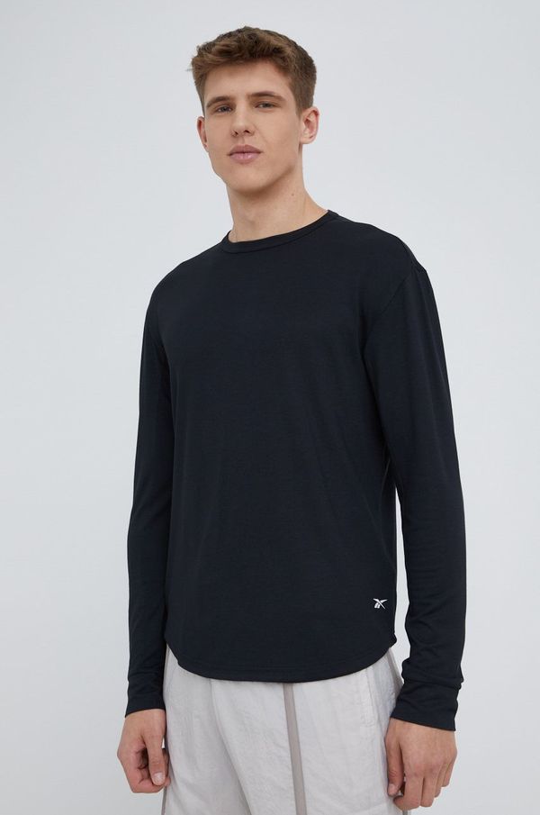 Reebok Majica dugih rukava za trening Reebok boja: crna, jednobojni model