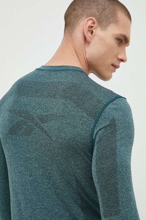 Reebok Majica dugih rukava za trening Reebok United By Fitness Speed Myoknit boja: zelena, jednobojni model