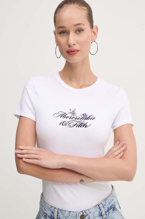 Abercrombie & Fitch Majica kratkih rukava Abercrombie & Fitch za žene, boja: bijela, KI157-4308