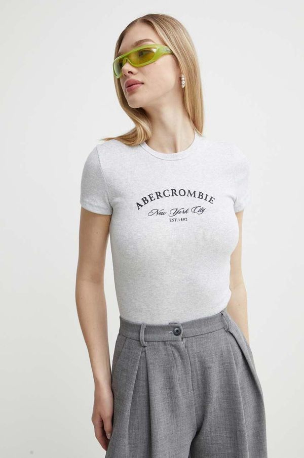 Abercrombie & Fitch Majica kratkih rukava Abercrombie & Fitch za žene, boja: siva