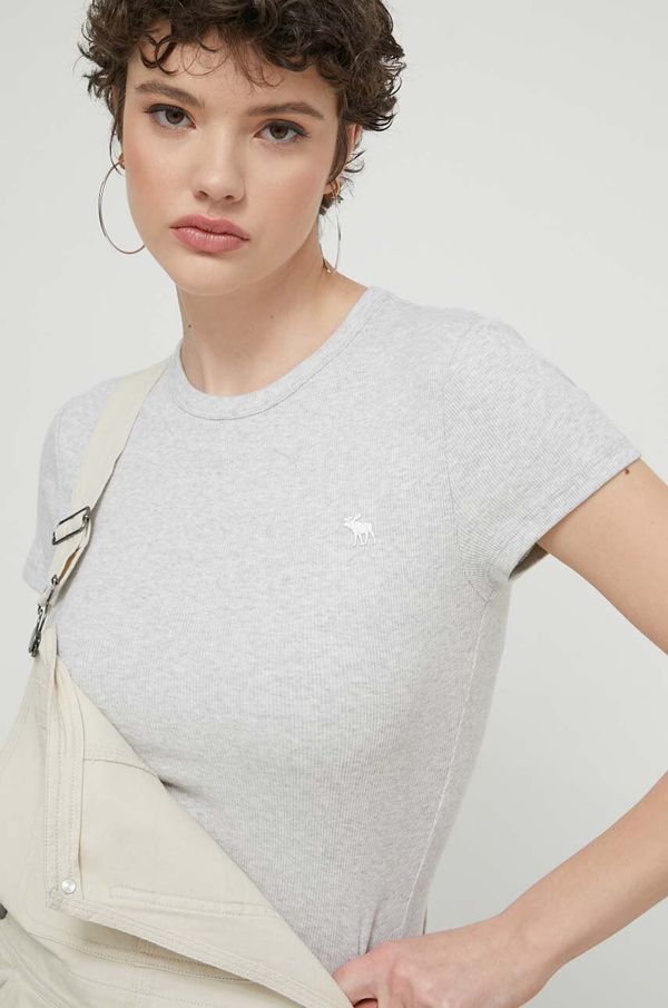 Abercrombie & Fitch Majica kratkih rukava Abercrombie & Fitch za žene, boja: siva