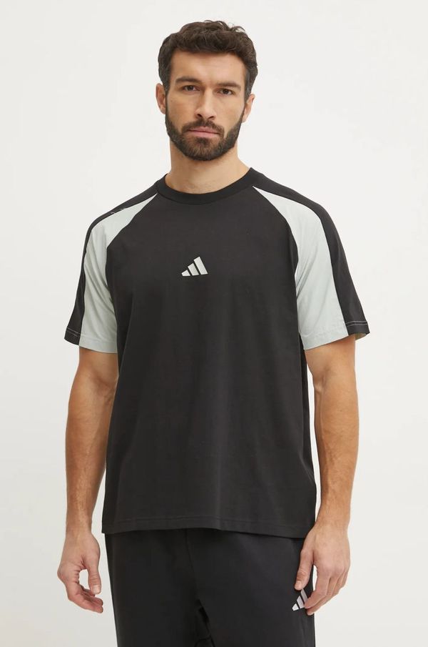 adidas Majica kratkih rukava adidas Essential Colorblock za muškarce, boja: crna, s uzorkom, JD8060
