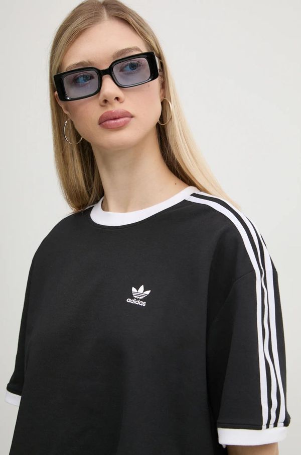 adidas Originals Majica kratkih rukava adidas Originals 3S LOOSE CROP T za žene, boja: crna, JC8149