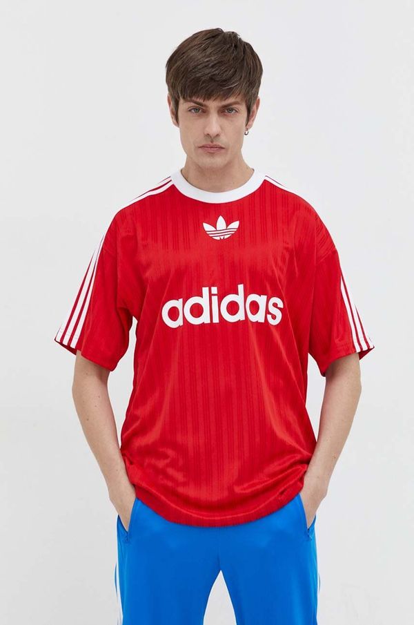 adidas Originals Majica kratkih rukava adidas Originals Adicolor Poly Tee za muškarce, boja: crvena, s tiskom, IM9458