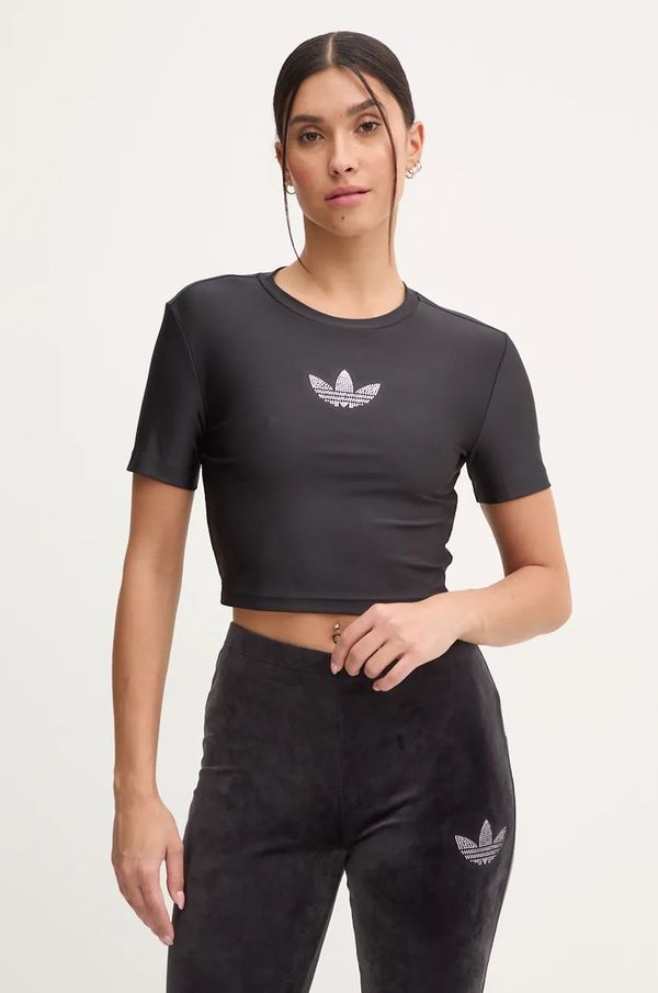 adidas Originals Majica kratkih rukava adidas Originals Bling Tee za žene, boja: crna, IW5681