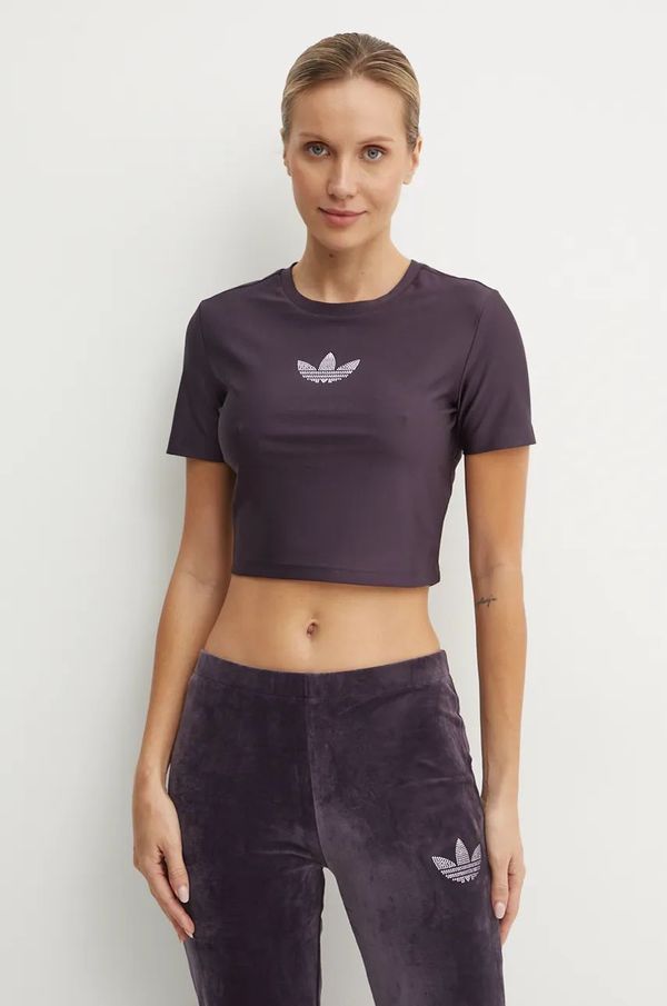 adidas Originals Majica kratkih rukava adidas Originals Bling Tee za žene, boja: ljubičasta, IZ3439