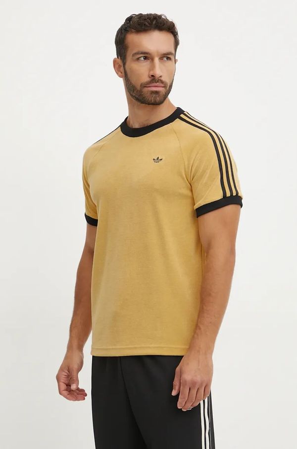 adidas Originals Majica kratkih rukava adidas Originals Cali Tee za muškarce, boja: žuta, s aplikacijom, JL9557