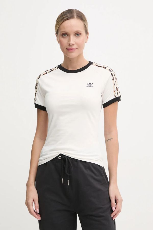 adidas Originals Majica kratkih rukava adidas Originals Leopard 3S Tee za žene, boja: bež, IW8474