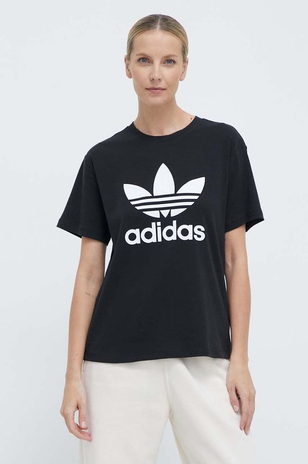 adidas Originals Majica kratkih rukava adidas Originals Trefoil Tee za žene, boja: crna, IR9533