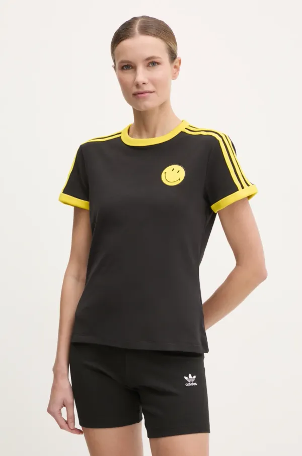 adidas Originals Majica kratkih rukava adidas Originals X Smiley za žene, boja: crna, JD2738