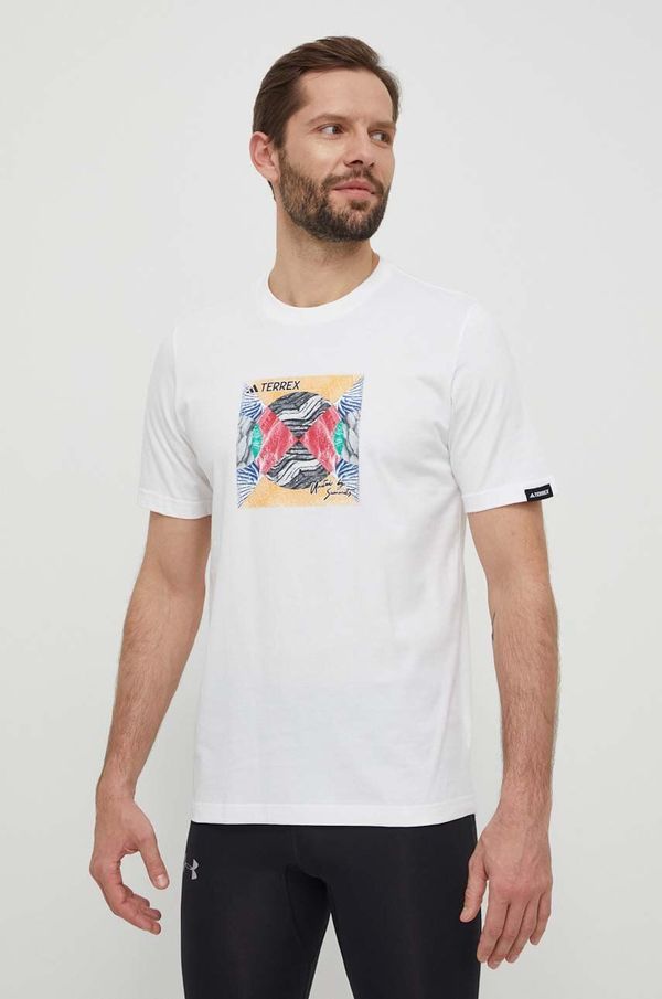 adidas TERREX Majica kratkih rukava adidas TERREX TX Unite za muškarce, boja: bijela, s tiskom, IM8366