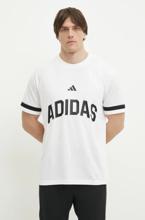 adidas Majica kratkih rukava adidas US Sports za muškarce, boja: bijela, s tiskom, JD8099